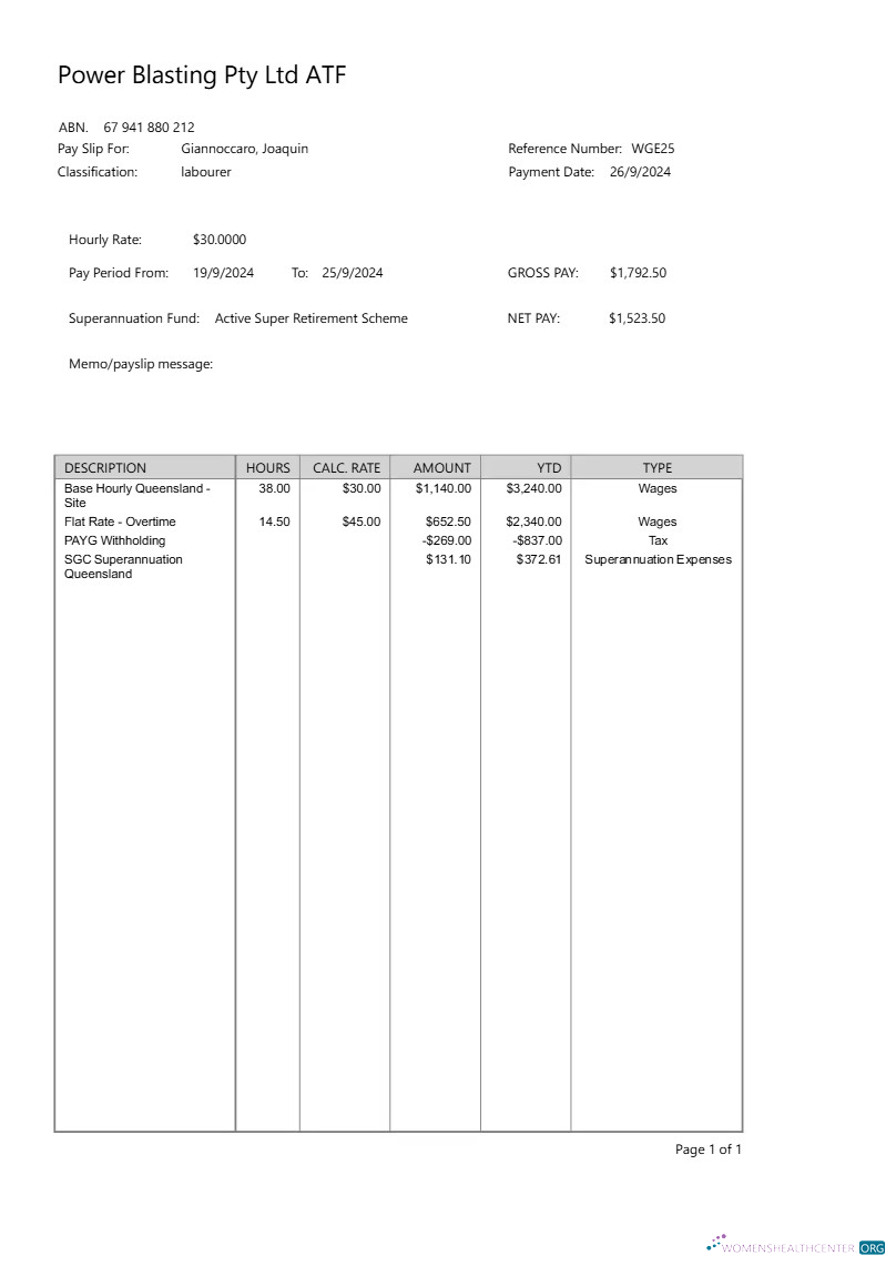 Download Power Blasting payslip template in Word and PDF formats.pdf, 1 Photoshop template